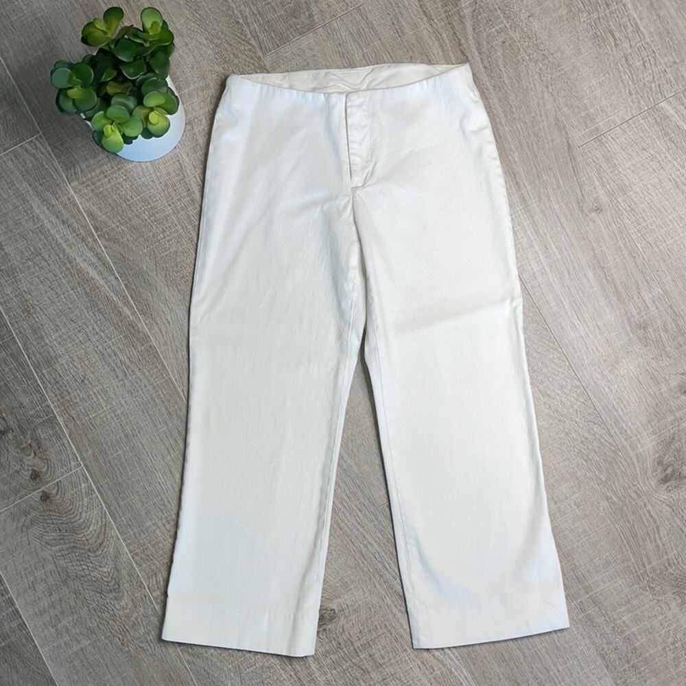 GAP White Cropped Waffle Capri Pants Women’s